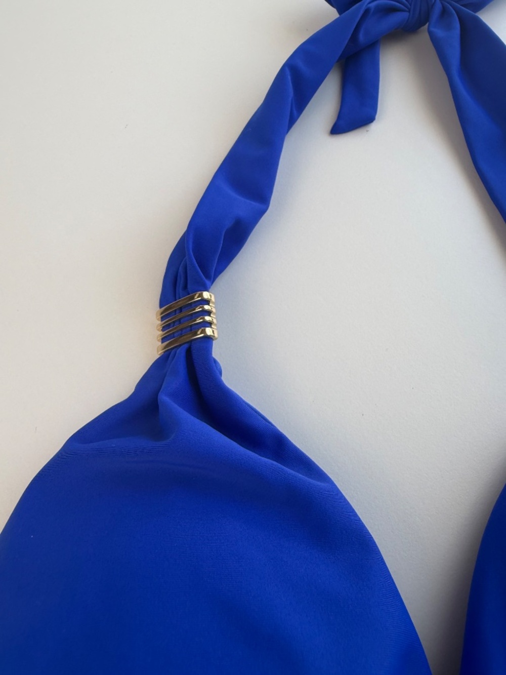 RELLECIGA Women's Royal Blue Halter Triangle Bikini Swim Top M - Picture 6 of 7